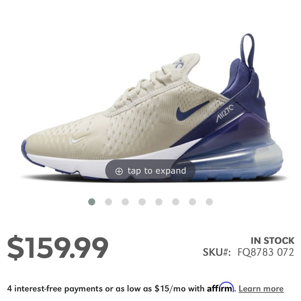 Nike Air Max Light Bone/Diffused White 
Size Woman’s 6